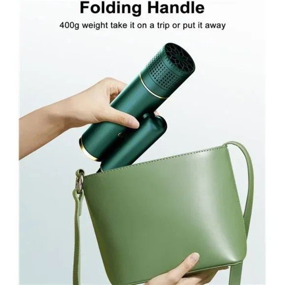 Fast-Drying Hair Dryer, Foldable Ionic Blow Dryer, Portable Hairdryer